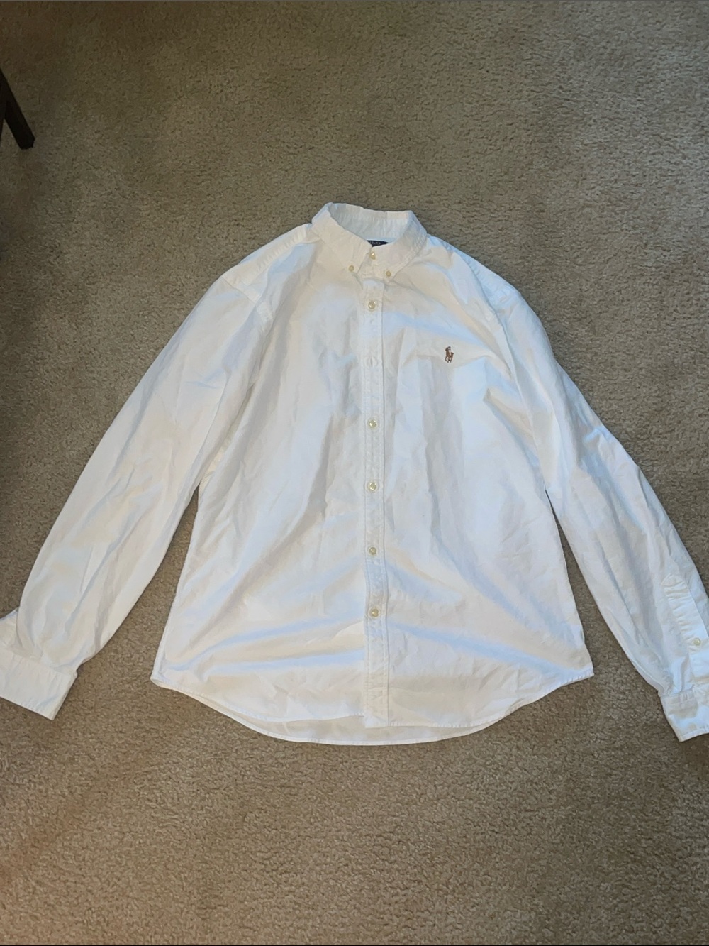 Polo Ralph Lauren Classic White Button-Down Shirt with Embroidered Logo